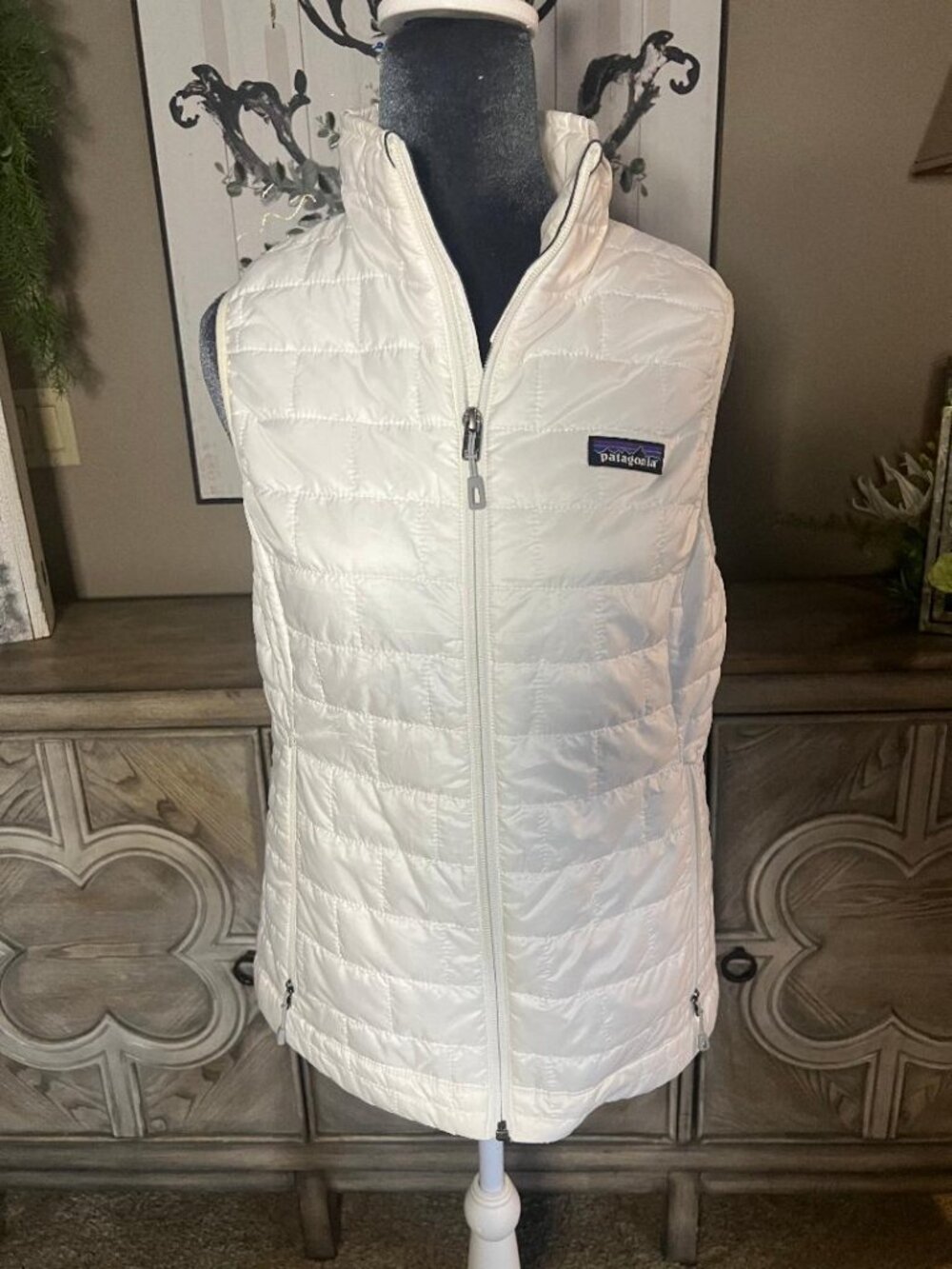 Patagonia Nano Puffer Vest * White * Lightweight Quilted Insulated *Women Small